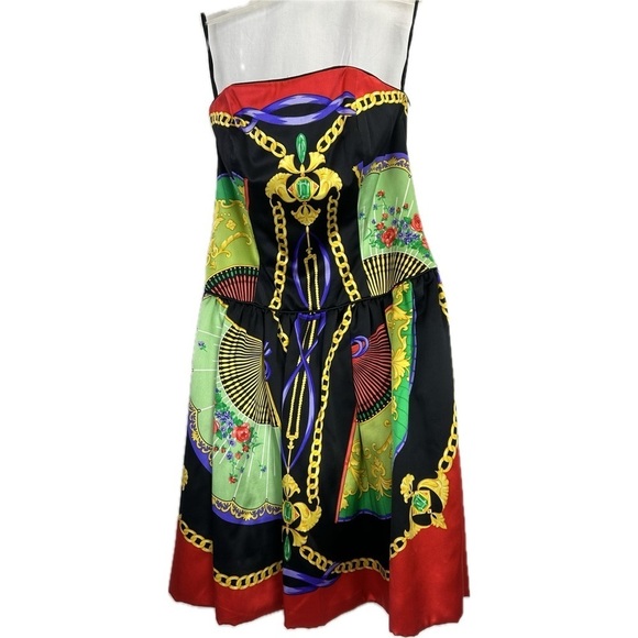 A.J. Bari 100% Silk Colorful Dress Size 6 - Picture 1 of 2